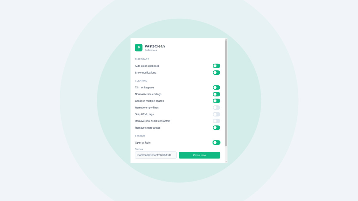 PasteKlean cleaning notification